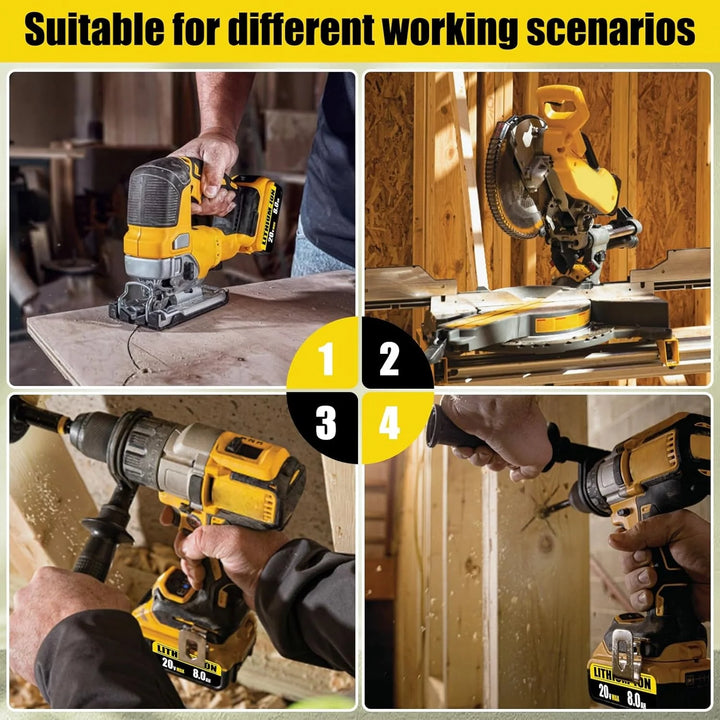 Replace DeWei 20V 8.4Ah DCB205 Hand Drill Electric Tool 18650 Lithium Battery Power Battery DCB206-2 DCB205-2 DCB205